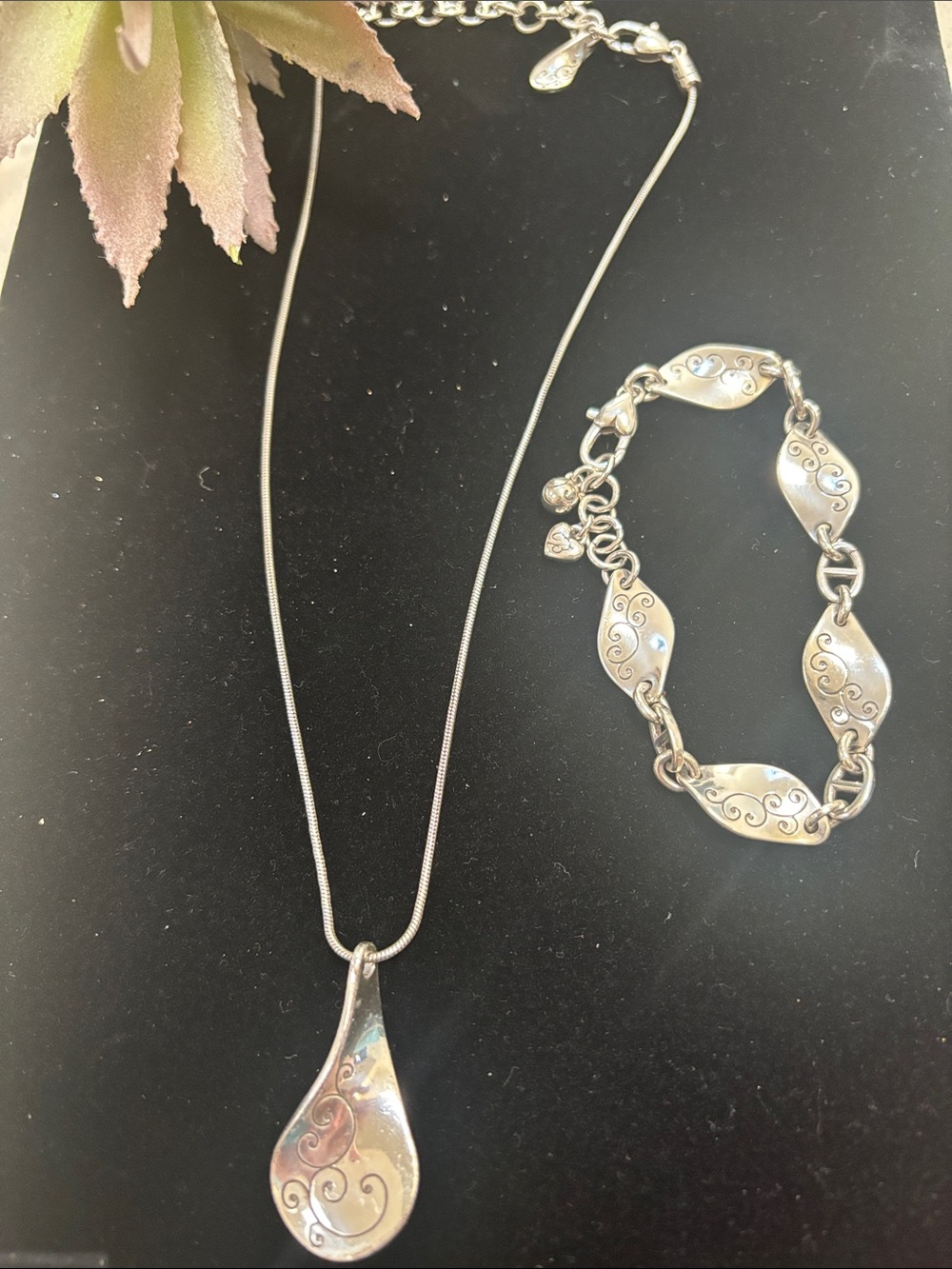 Brighton Twirl Teardrop Necklace and Bracelet Set